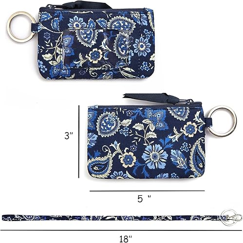 Miniatura 6 de WONDERFUL FLOWER Cartera con cordón para mujer, soporte para tarjetas de identificación, cordones para insignias de identificación, funda de