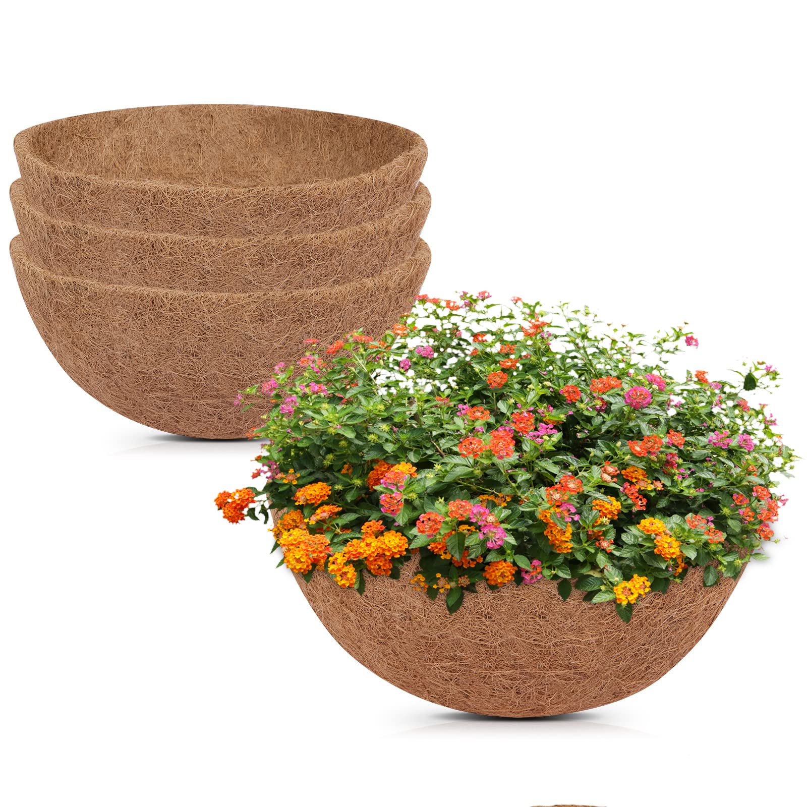 GreatBuddy 4 Pcs Coconut Hanging Basket Liners 10 Inch