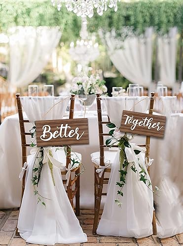 Letrero de madera para silla Better Together, decoración de boda de la señora y la señora, 12 x 6 pulgadas