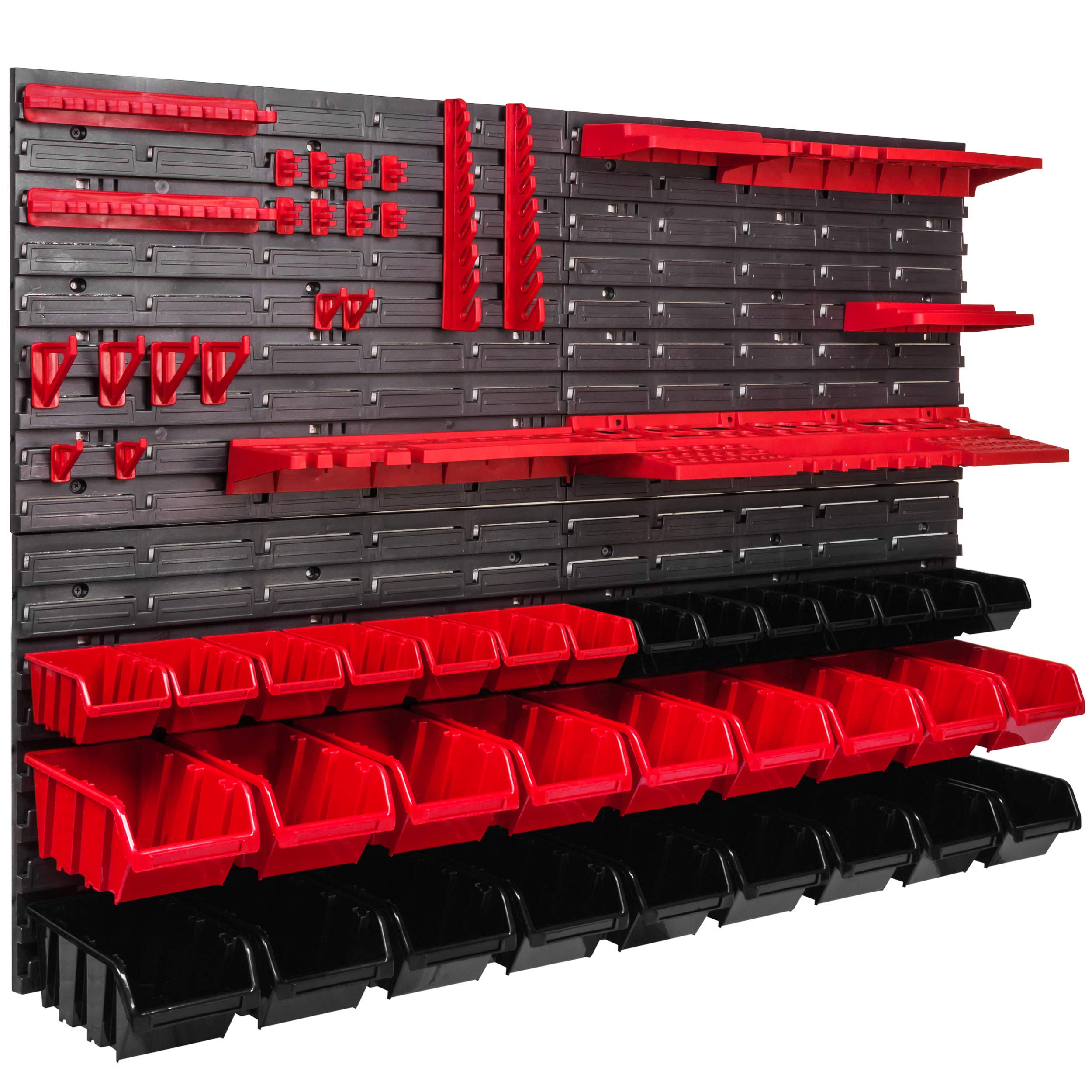 Storage System Wall Shelf 1728 X 780 Mm | Pack Of 117 | Stacking Boxes Storage Boxes | Extra Strong Wall Plates | Shelf Expandable | Workshop Shelf Storage Shelf Workshop Wall