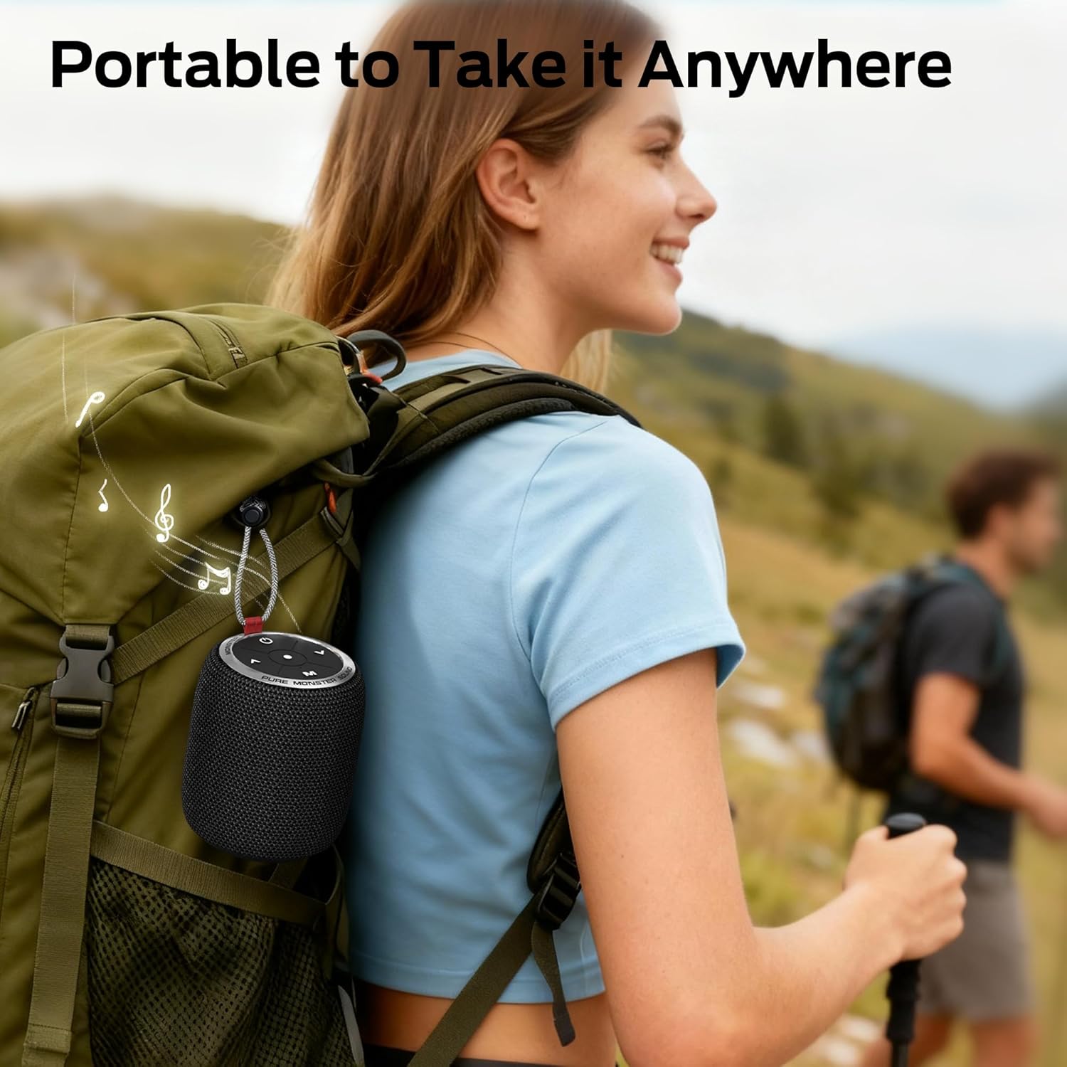 Monster S110 Bluetooth Speaker, Portable Bluetooth 5.3 Speakers with True Wireless Stereo Pairing for Louder Stereo Sound, Built-in Mic, Portable Wireless Speaker for Home or Indoor - Image 7