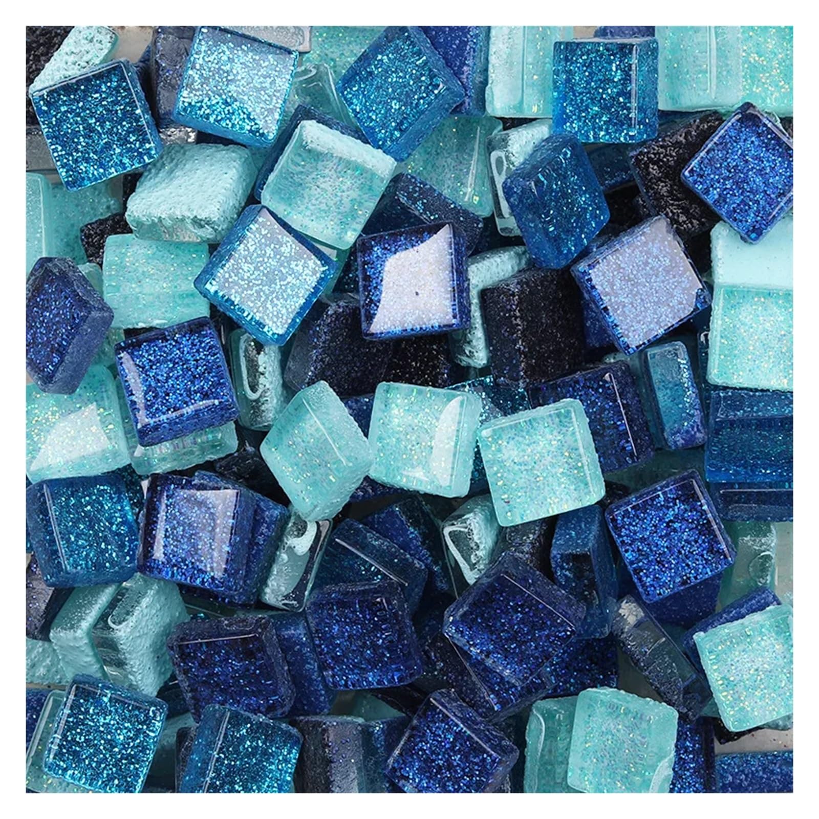 Xulvoz Color06 Mosaic Tiles 400G Diy Mix Color Glitter Glass Mosaic Stones Tiles Pebbles Crafts Material Puzzle For Making Arte