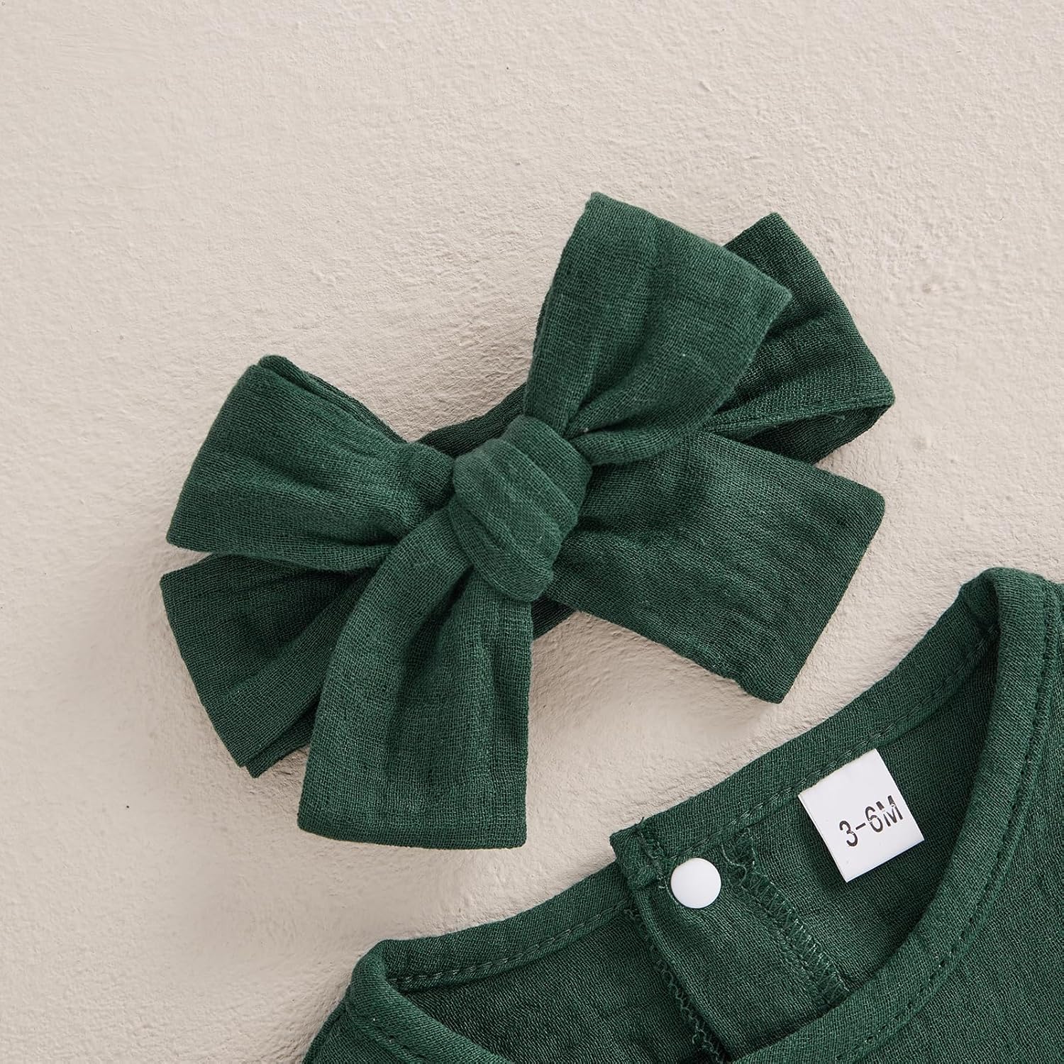 Newborn Infant Baby Girl Clothes Cotton Linen Long Sleeve Smocked Bubble Romper Ruffle Bodysuit Jumpsuit Fall Outfit - Image 5