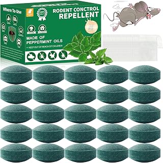 25 packetsMouse & Rat Repellent Pouches Peppermint Oil Mice Repellent - Rodent Deterrent Bags for Indoor/Outdoor Use, Home Garage Car RV Boat Cabin Protection (25 Pack)