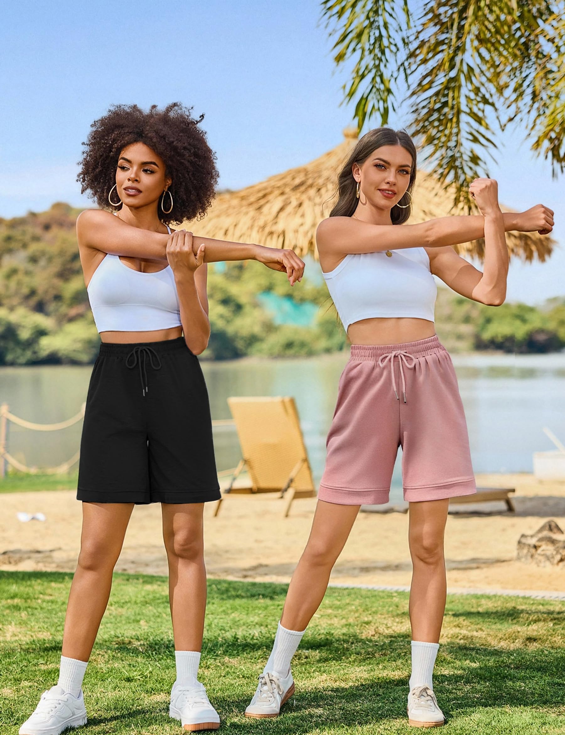 Uniexcosm Pantaloncini da Donna Corti con Tasche Pantaloncini Donna Estivi con Coulisse