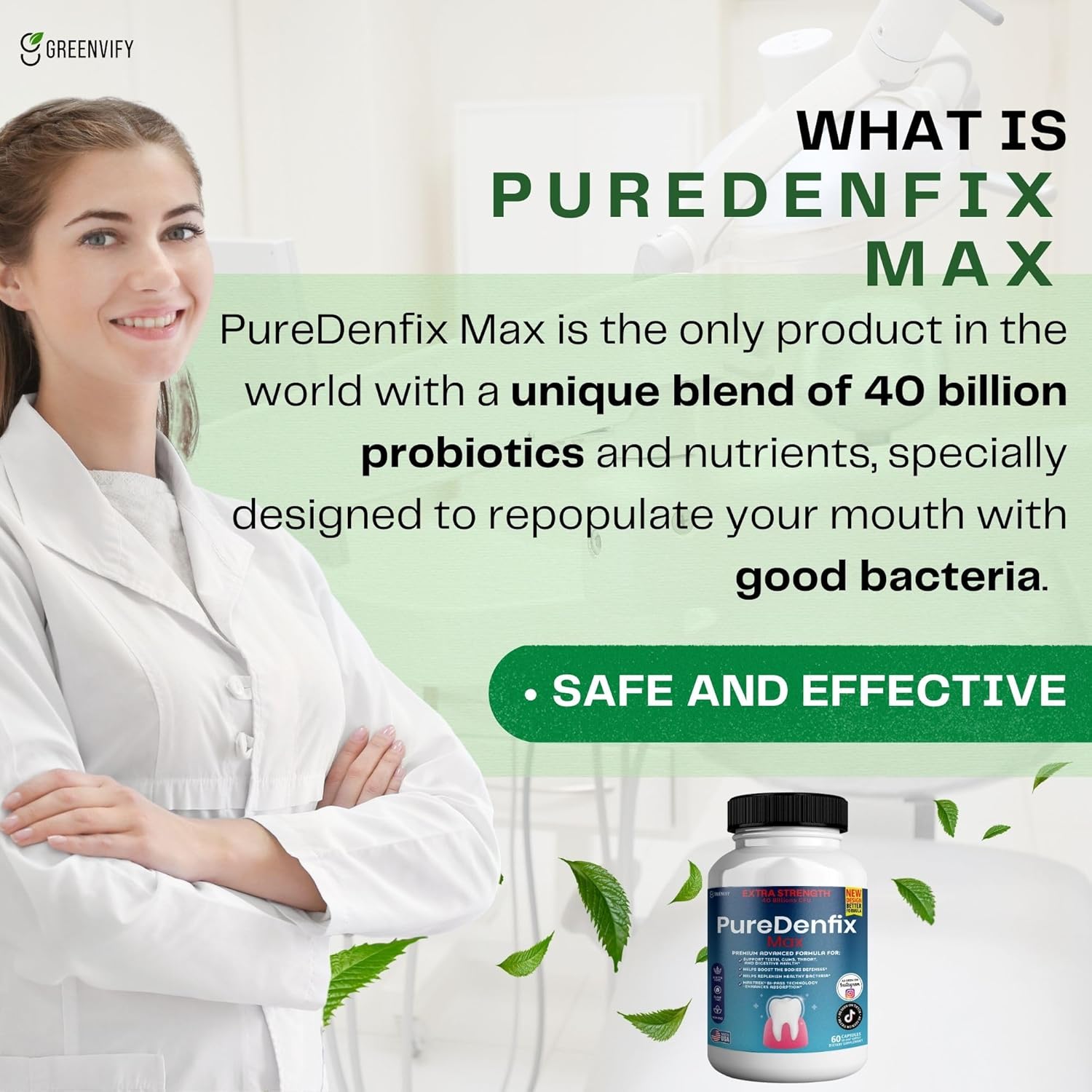 – Extra Strength Probiotic Supplement with 40 Billion CFU – Supports Teeth, Gums, Ear, Nose, Throat & Digestive Health – 60 Capsules (2)