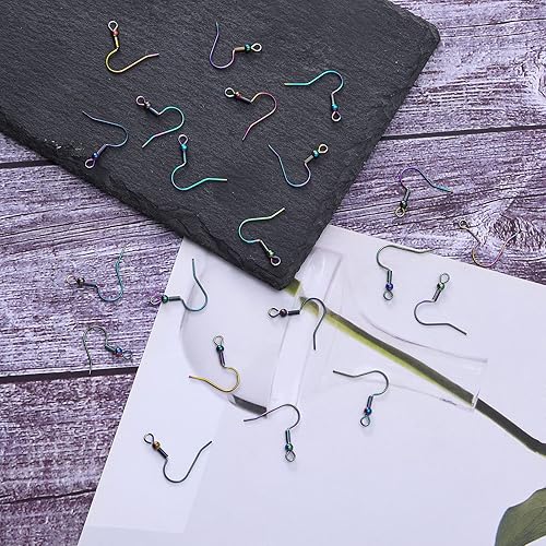 Vista 27 de Airssory 5 pares de aretes ovalados de latón chapado en oro de 18 quilates de 0.689 x 0.512 in para mujer, aretes para hacer joyas