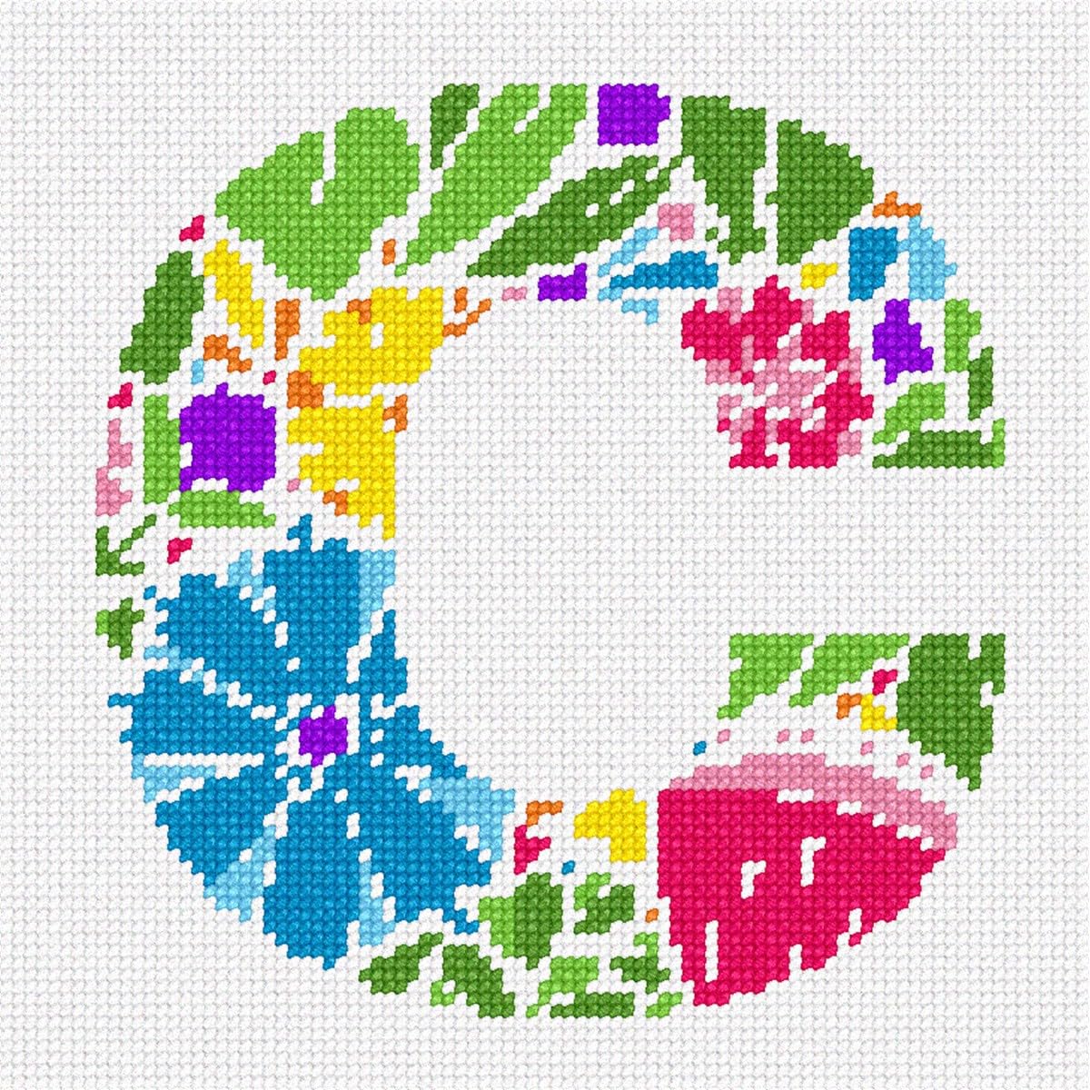 Pepita Needlepoint kit: Letter C Flower Shape, 7