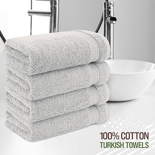 Vista 403 de American Veteran Towel, Juego de 4 toallas de mano para baño, juego de toallas de mano turcas 100% algodón, toallas de mano suaves, toallas de mano