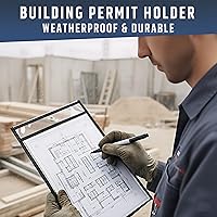 Vista 8 de Paquete de 5 soportes para boletos de trabajo de 9 x 12 pulgadas, fundas de plástico para documentos para pedidos de trabajo, soportes de boletos