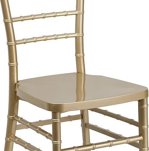 Miniatura 9 de BizChair Silla Chiavari apilable de resina dorada