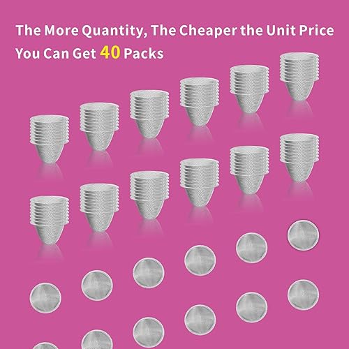 Miniatura 4 de 40 pantallas de tazón de 3/4 pulgadas de malla de acero inoxidable con diseño cónico, tamaño de 0.75 pulgadas, junto con una herramienta de limpieza