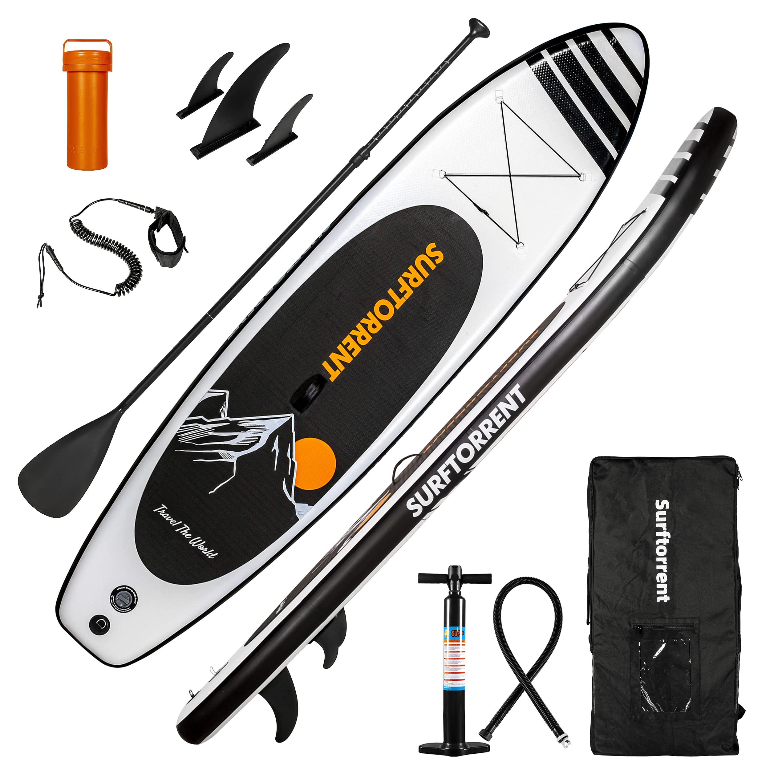 Inflatable Stand Up Paddle Board Wave Board with SUP Accessories,Inflatable SUP Board for Beginner,Youth Paddle Board,Pink or Black Paddle Board for Adult