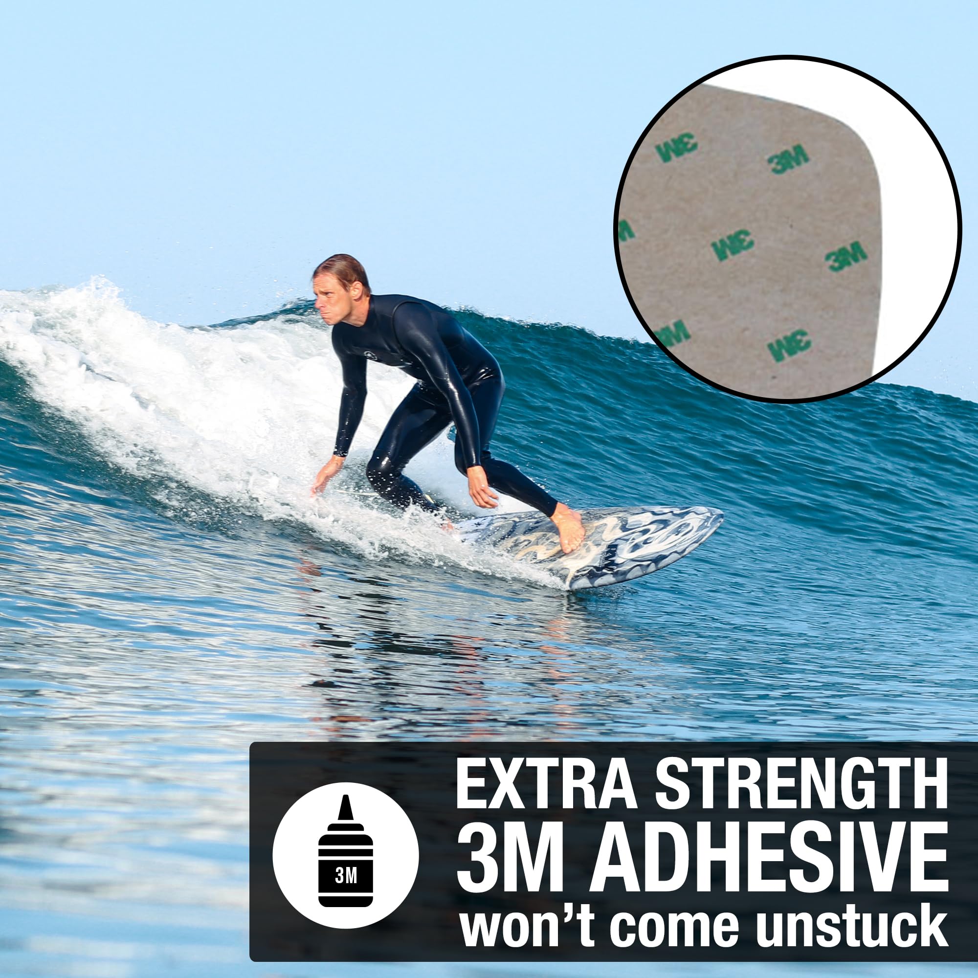 Ho Stevie! Lot de 3 Tapis de Surf de qualité supérieure [Couleur au Choix] pour Planche de Surf et Skimboard, Aqua