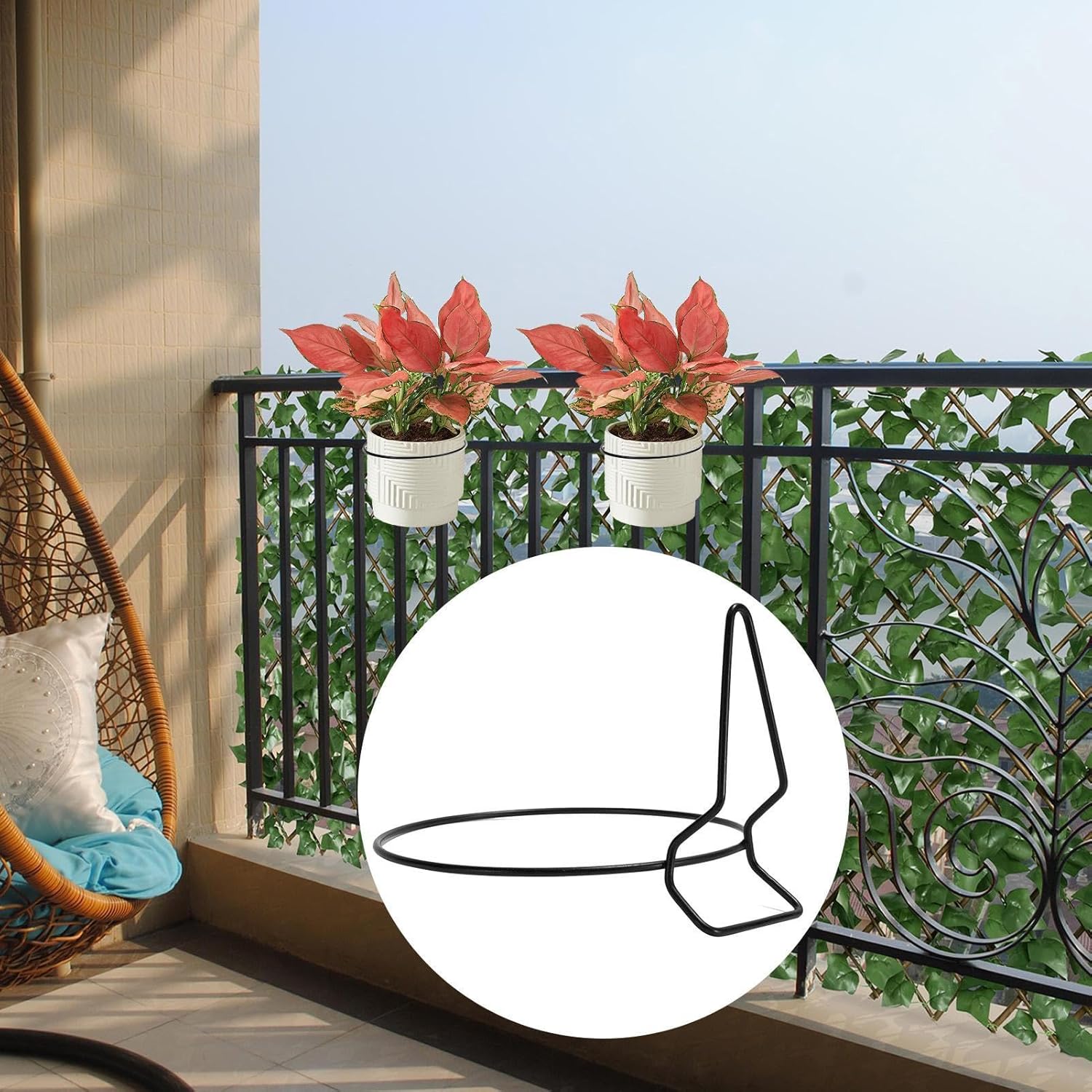 Wall Plant Holder, Stable Decorative Bracket - Wall Ring Plant Hanger,for Bedroom Living Room Balcony Railing Garden Chlorophytum Comosum Pothos