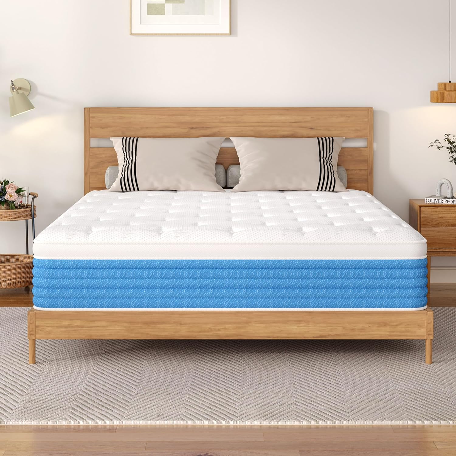 Full Mattress, 12 Inch Full Size Hybrid Mattresses in a Box with Pocket Springs for Motion Isolation, Pressure Relief, Fiberglass Free, CertiPUR-US Certified