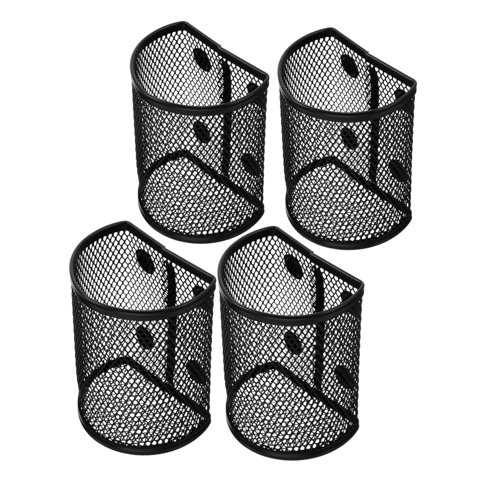 Boîte de rangement magnétique noire en fer - Organisateur de bureau à compartiments