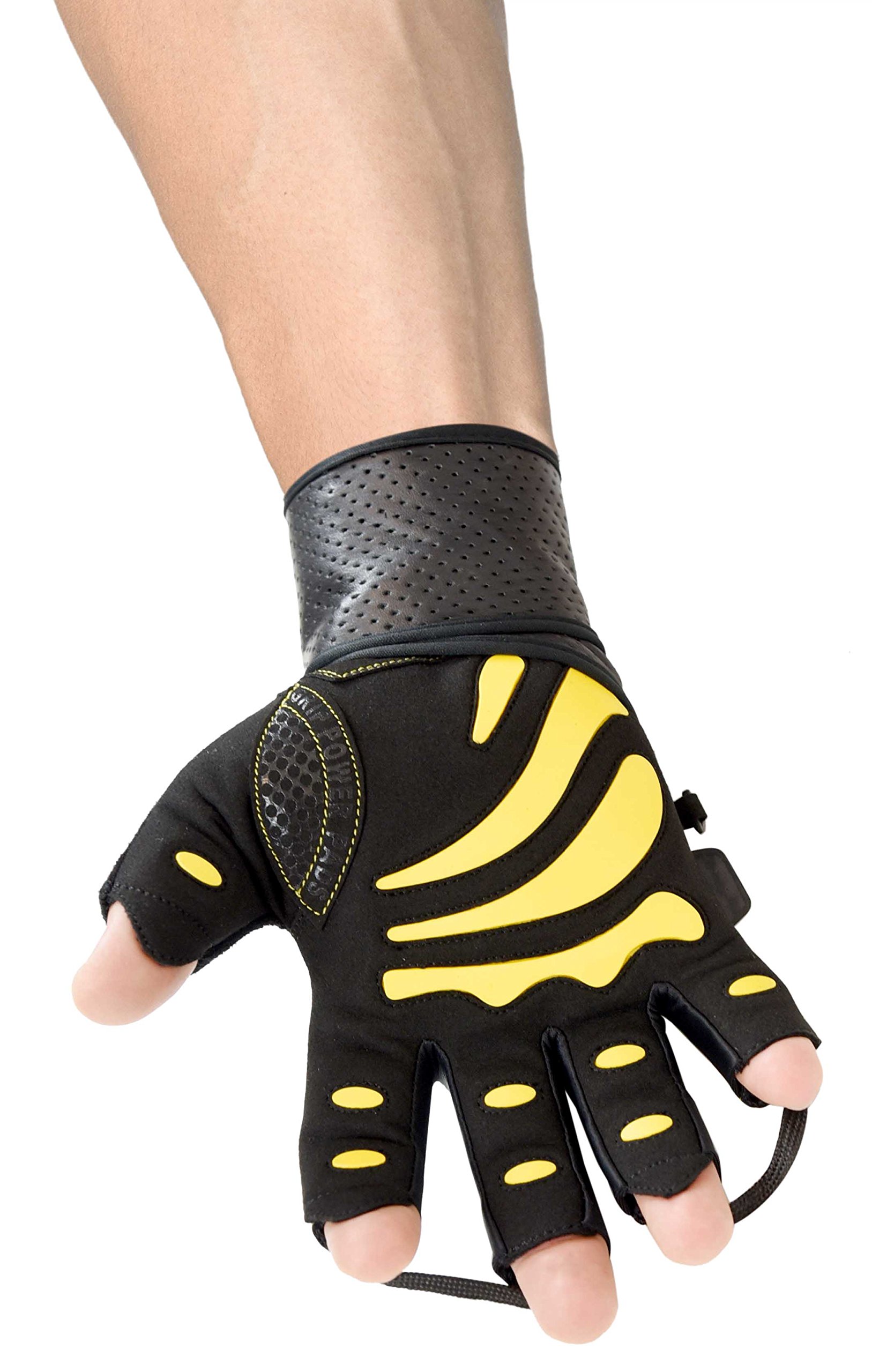 Grip Power Pads Guanti da Palestra per Uomo, Colore: Blu, Protegge Le Mani Alex-& Migliorare la Presa-Weightlifting Guanti, off Facile da Indossare, Regolabile
