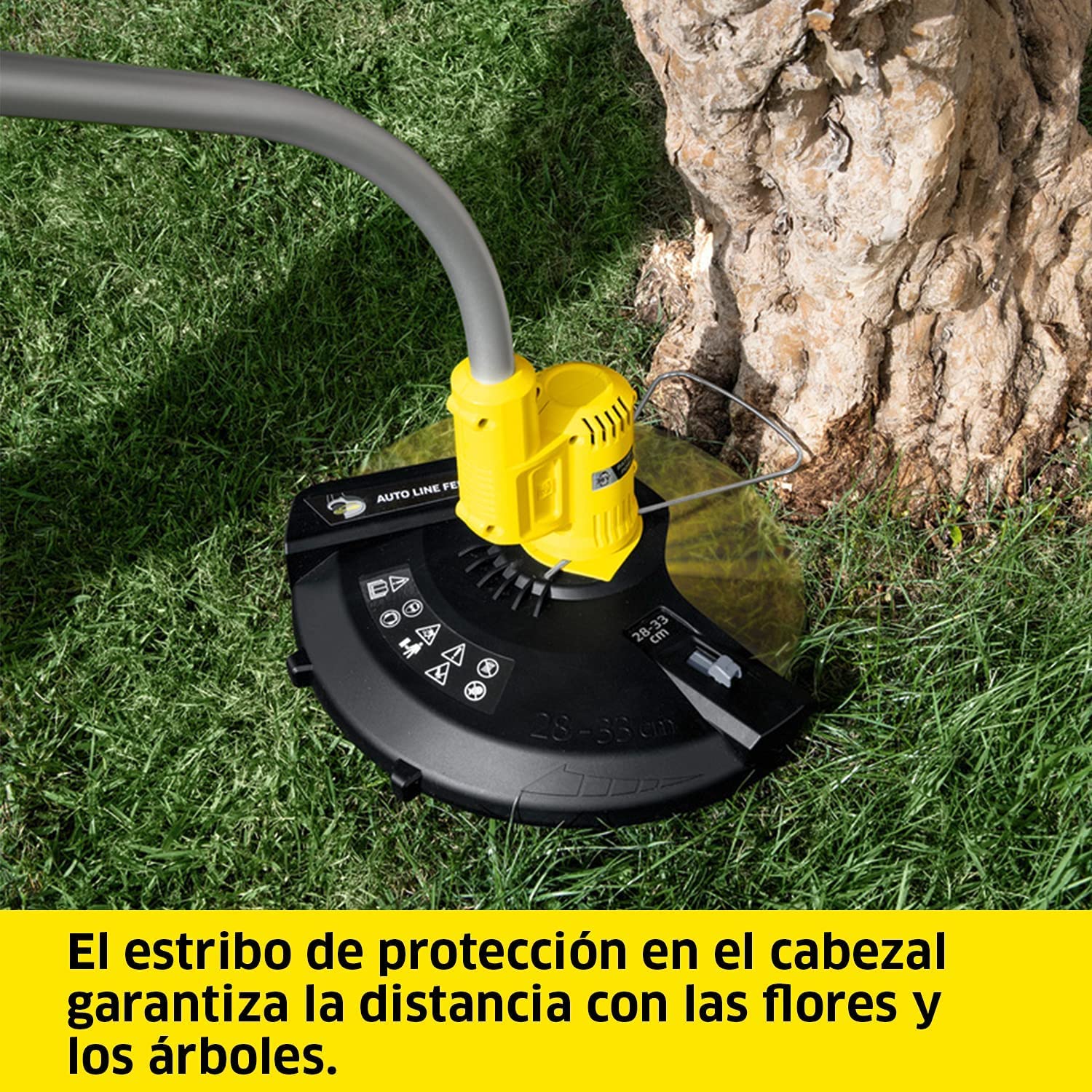 Kärcher, 36 V Cortabordes LTR 36-33, Velocidad de Corte 7000 r,p,m, con Correa, Compatible con batería 36 V de Kärcher, No Incluye batería, Amarillo, Diámetro de Corte 28-33 cm, Grosor del Hilo 2 mm