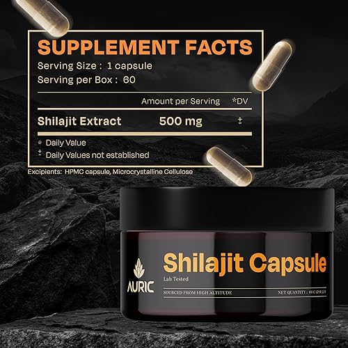 Miniatura 4 de Auric Shilajit/Shilajeet Energy 60 Cápsulas Shilajit puro probado en laboratorio