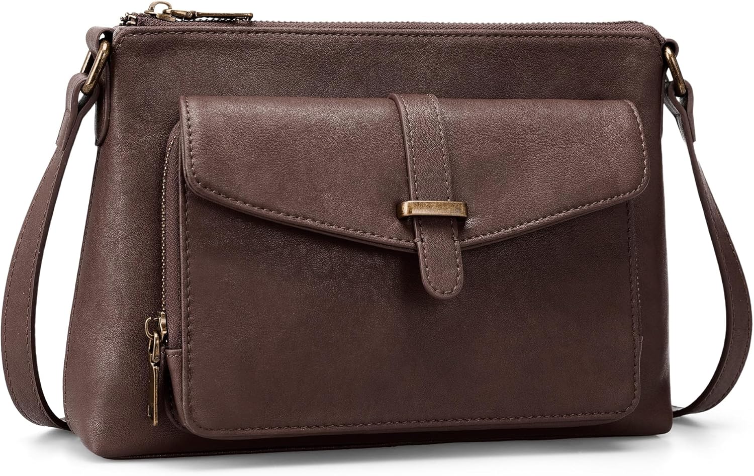 befen Genuine Leather Crossbody Bags for Women Soft Small Leather Purse with Built in RFID Wallet Trendy Shoulder Handbags