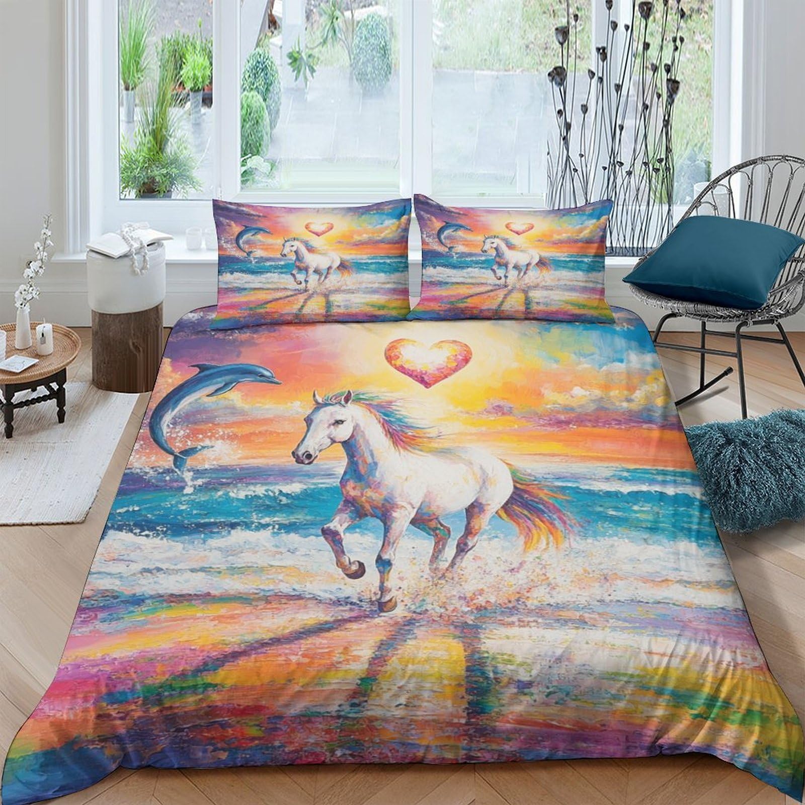 Housse de couette microfibre douce et zippée avec taie d'oreiller motif Tour Eiffel