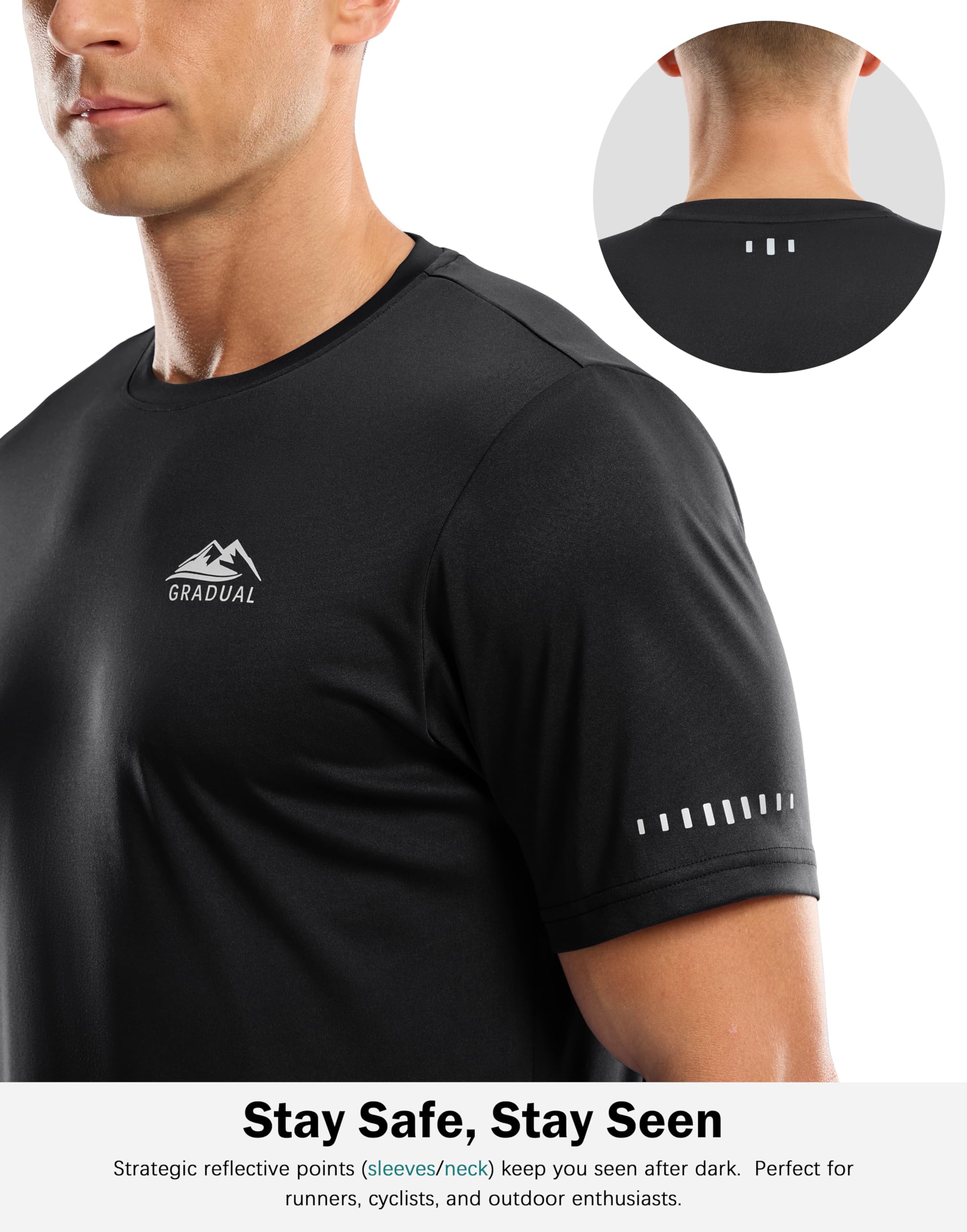 Camiseta de entrenamiento para hombre, protección solar UPF 50+, ajuste seco, camisetas de natación que absorben la humedad, para atletismo, playa, senderismo