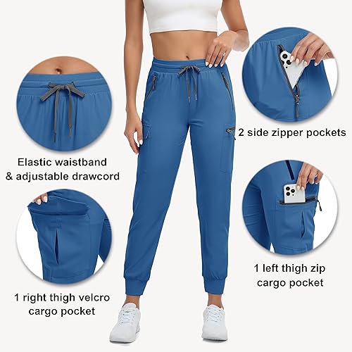 Miniatura 8 de Nomolen Pantalones capri de senderismo para mujer ligeros de secado rápido para exteriores con bolsillos con cremallera