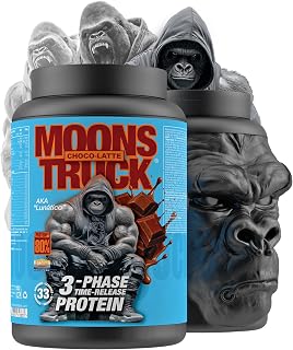 Zoomad Labs MOONSTRUCK 3-Phase Whey Protein 1 kg Chocolate | Proteínas Whey Isolada + Concentrada + Caseína Micelar con DigeZyme | 24 g Proteína · 80%