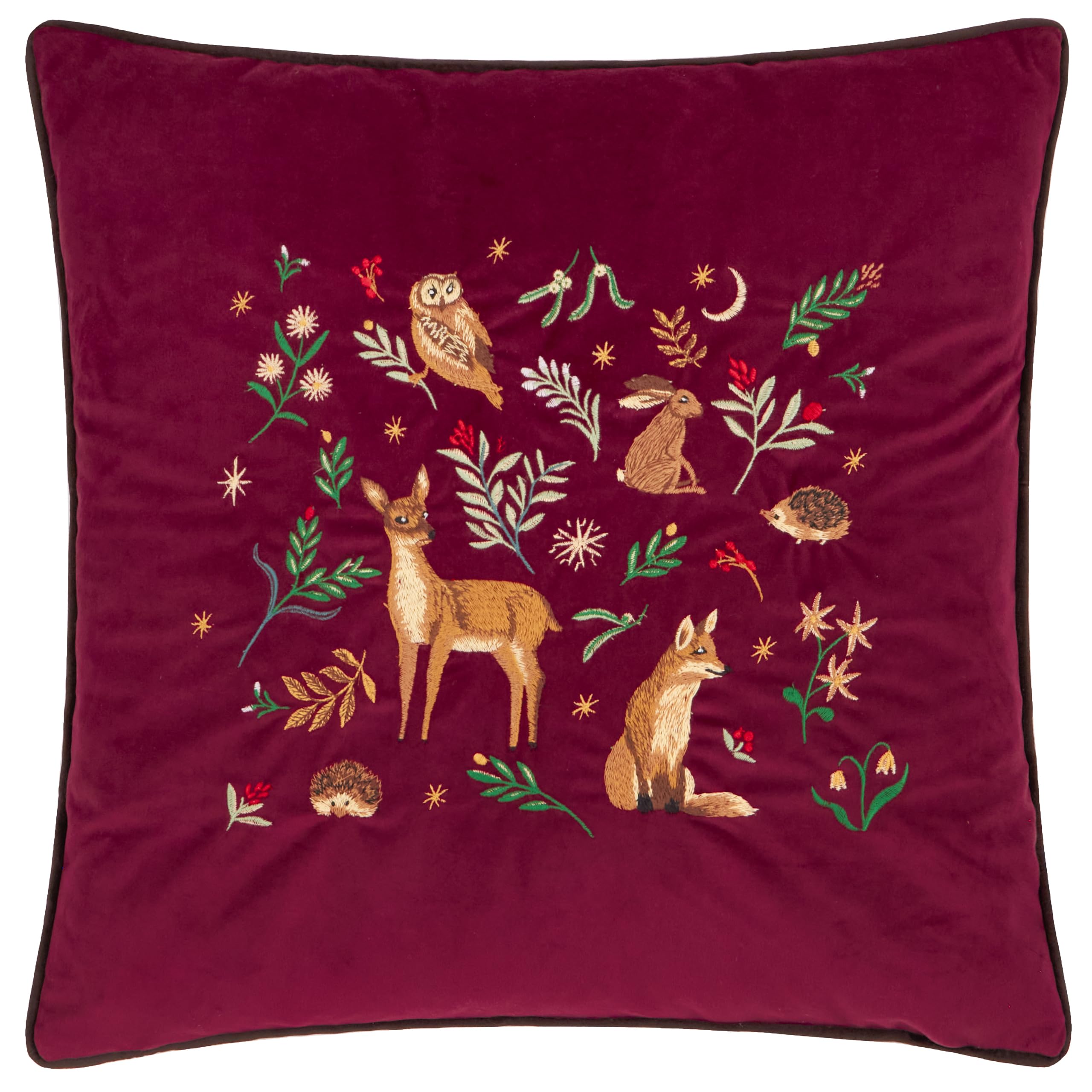 furn. Berry Woods Cushion Cover (Burgundy - 45x45cm)