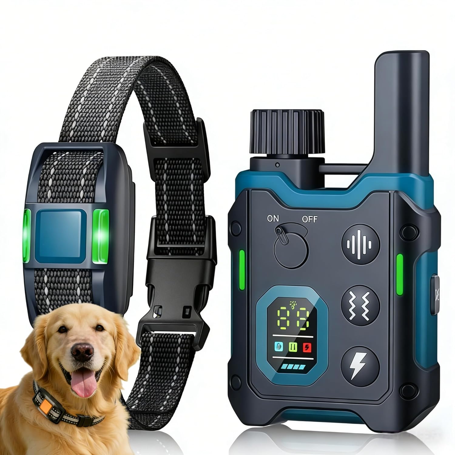 Dog Shock Collar - 3300FT Remote Dog Training Collar Waterproof Rechargeable e-Collar with 4 Humane Modes 2 LED