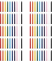Vista 4 de Mega Candles 100 mini velas cónicas sin perfume de colores surtidos, 4 pulgadas de alto x 1/2 pulgada de diámetro, campanadas de fundición