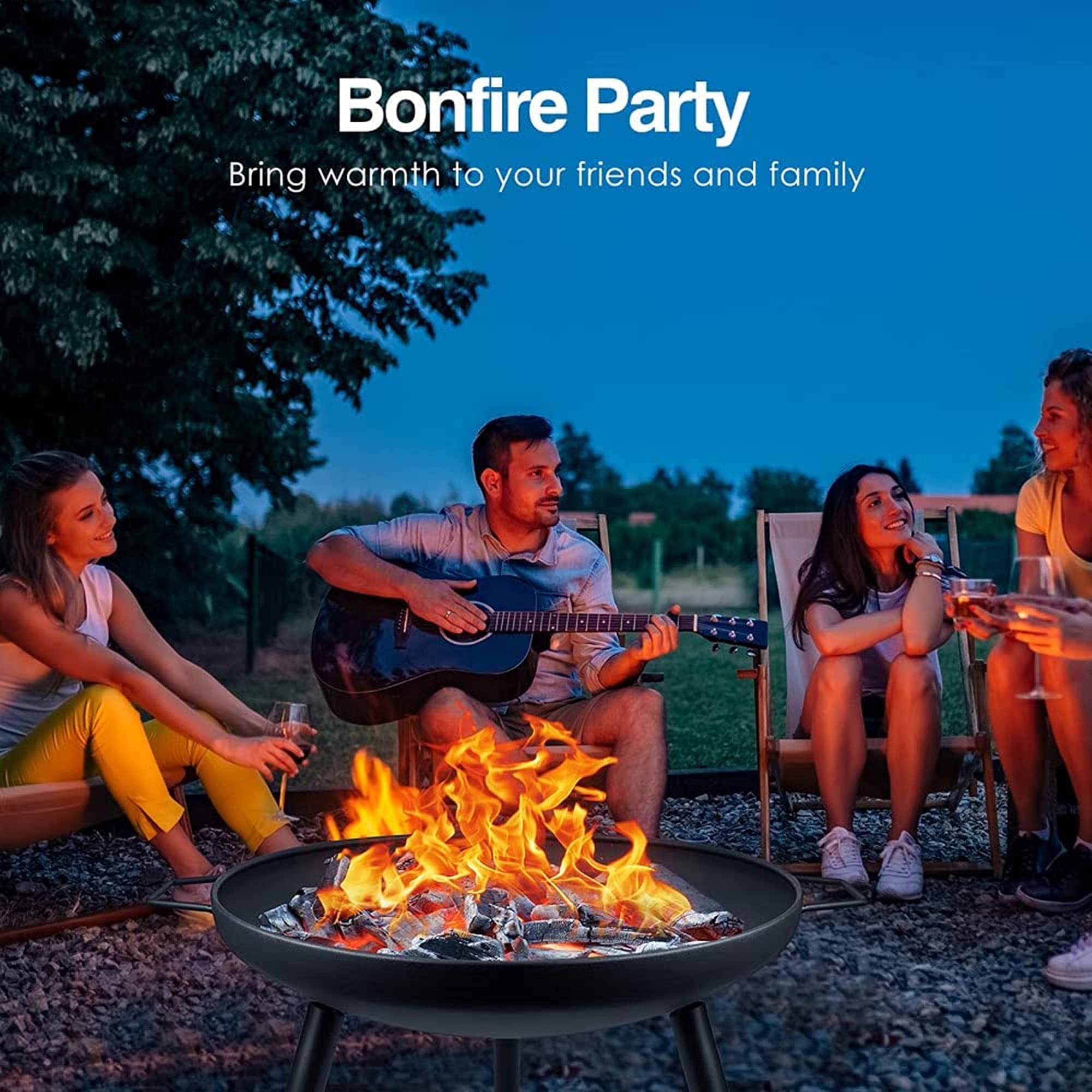 Amazon.co.jp: 屋外のファイヤーピットとボウル、ラウンドウッド