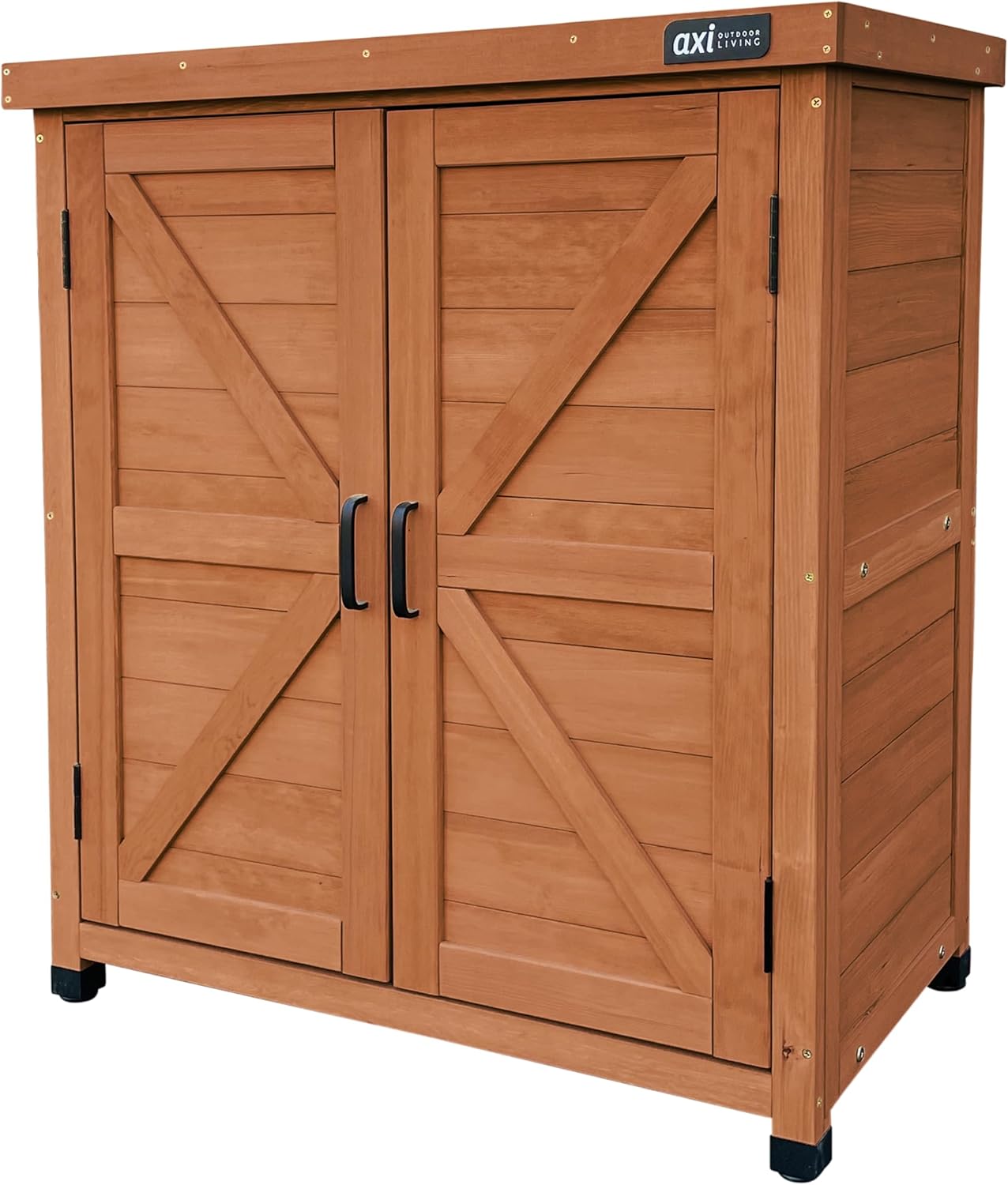 AXI Felix tuinkast van hout in koffiebruin, gereedschapsschuur voor de tuin met plank, 80 x 45 x 93 cm