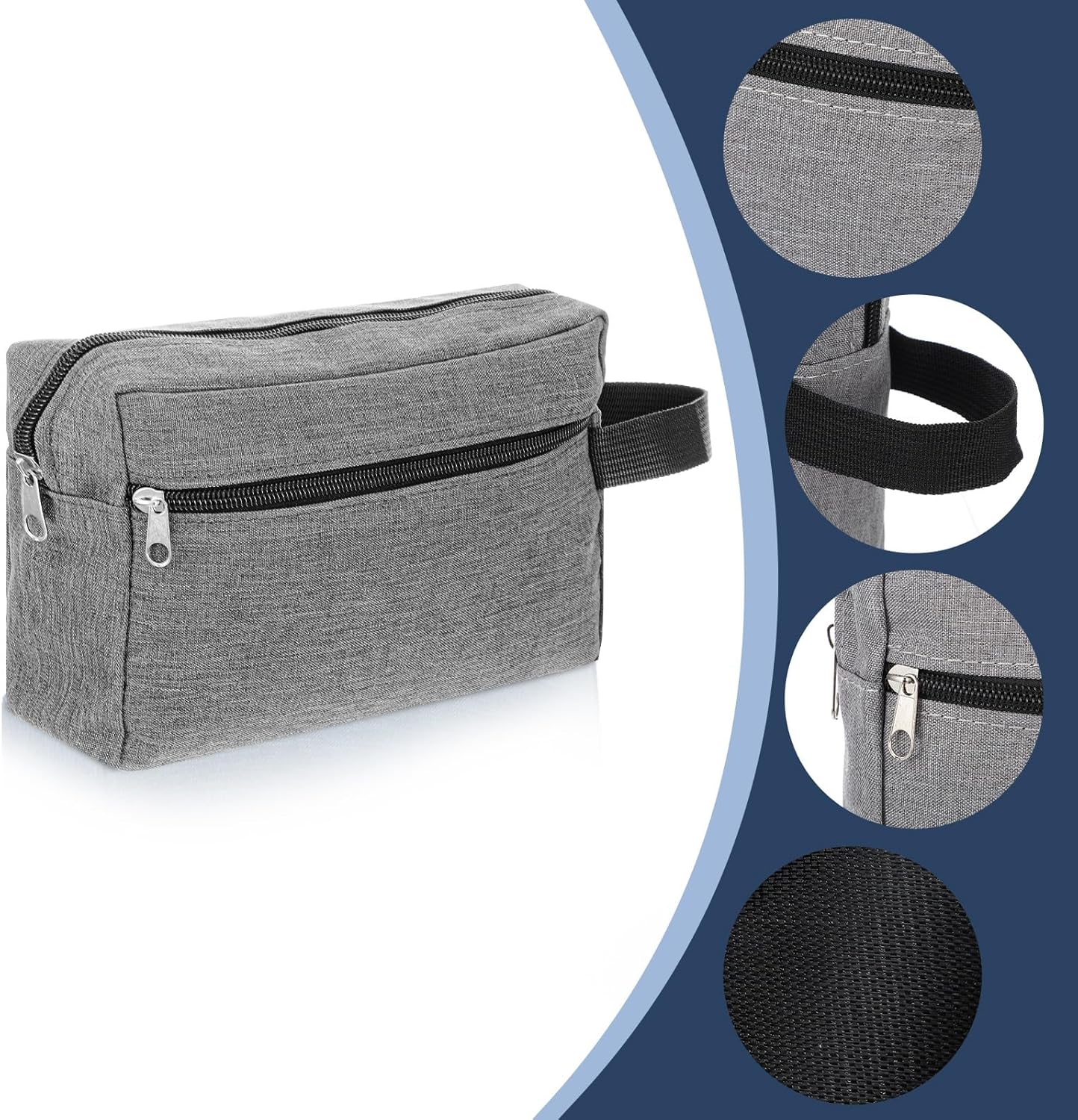 8 Pcs Travel Toiletry Bag for Men, Waterproof Portable Cosmetic Grooming Storage Shaving Bag Pouch, Mens Hanging Toiletry Travel Bags Bulk Groomsmen Gifts for Wedding Day - Image 3