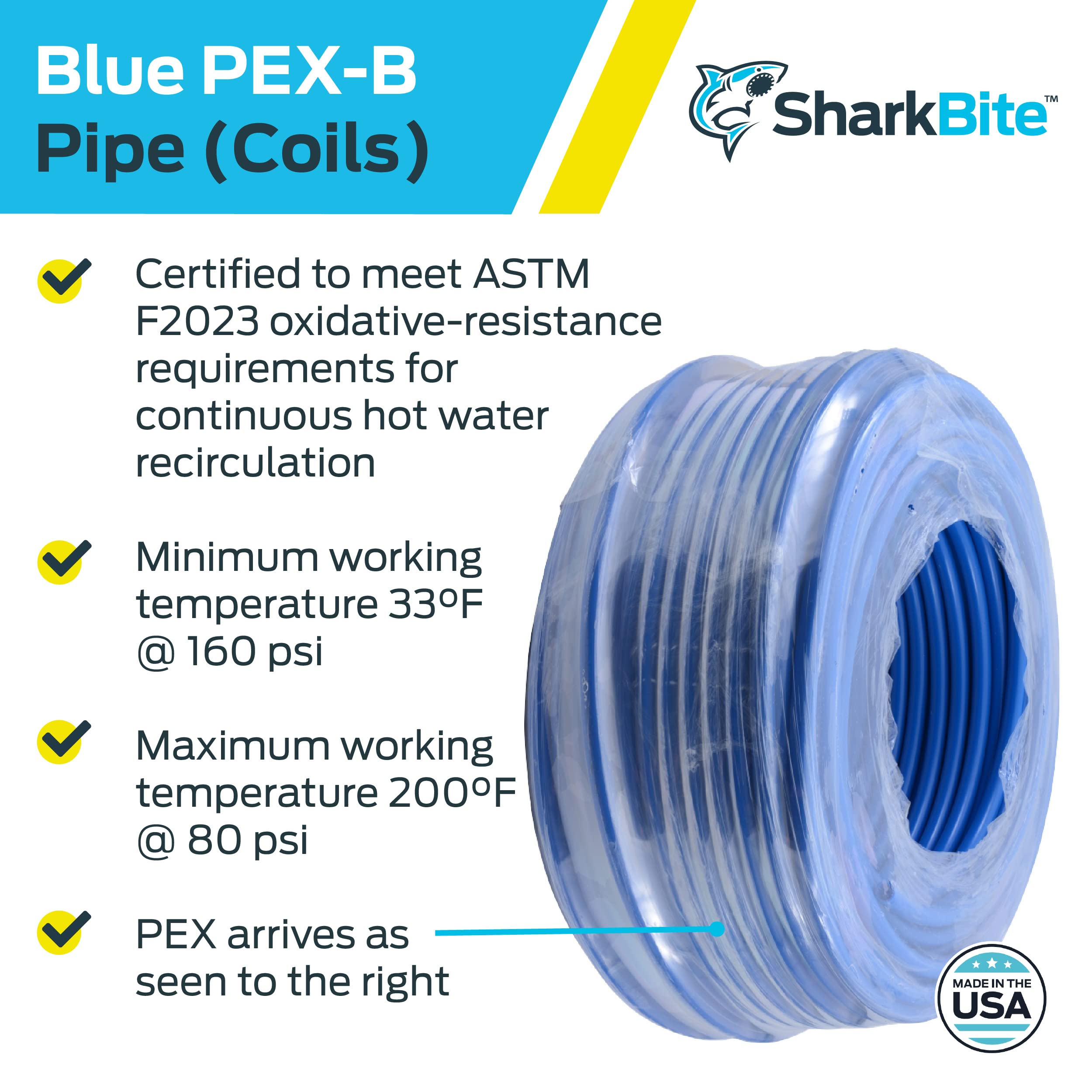 Buy SharkBite U870B500 PEX Pipe 3/4 Inch, Blue, Flexible Water Pipe