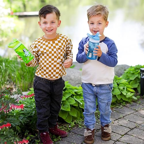 Miniatura 3 de Zak Designs Bluey Atlantic - Botella de agua para niños para la escuela o viajes, botella de agua de plástico duradero de 16 onzas con popote, asa y