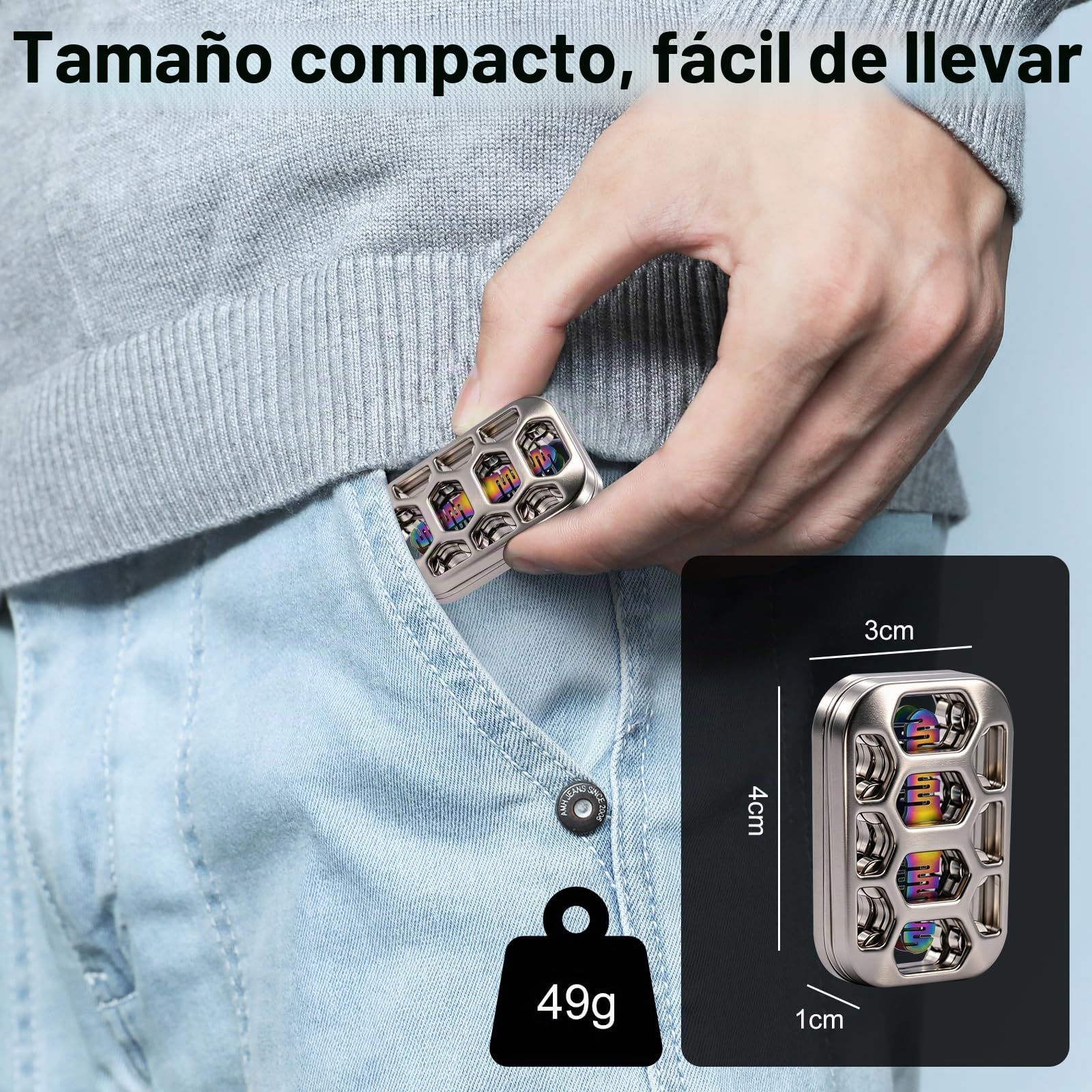 Fidget Slider para Adultos, Juguete Magnético Metálico,Slider Card ASMR, Gadget Táctil Antiestrés, Juguete para los Dedos Adecuado para el TDAH, para la Oficina, para Hombres y Mujeres