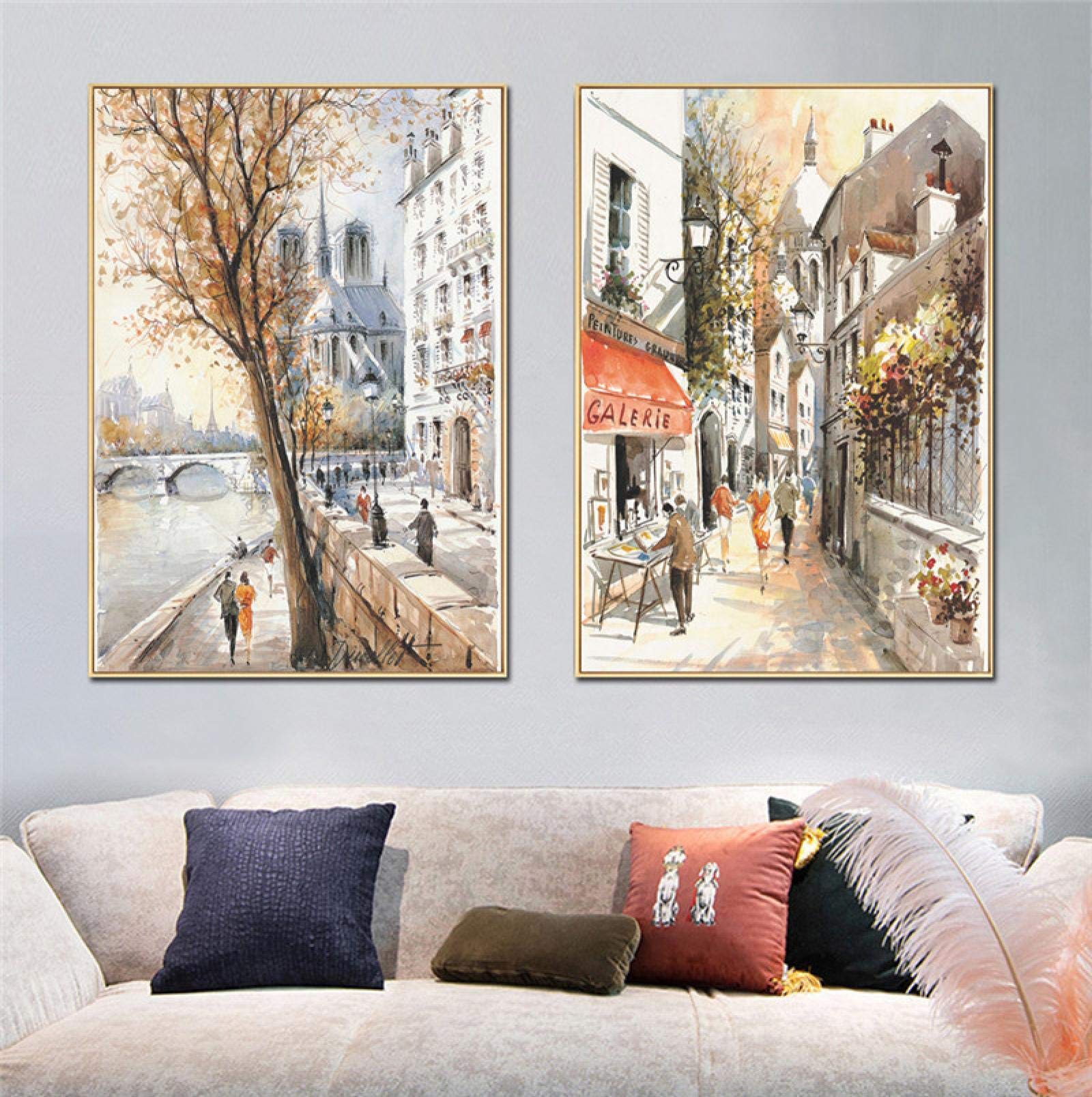Amazon.co.jp: キャンバス上の絵画フランスパリセーヌ通りの風景