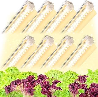 (Pack of 8) Kihung LED Grow Light, 4FT T8 Grow Light, 336W(8×42W) Full Spectrum Grow Light with Reflectors, High PPFD Value Grow Lights for Indoor Plants