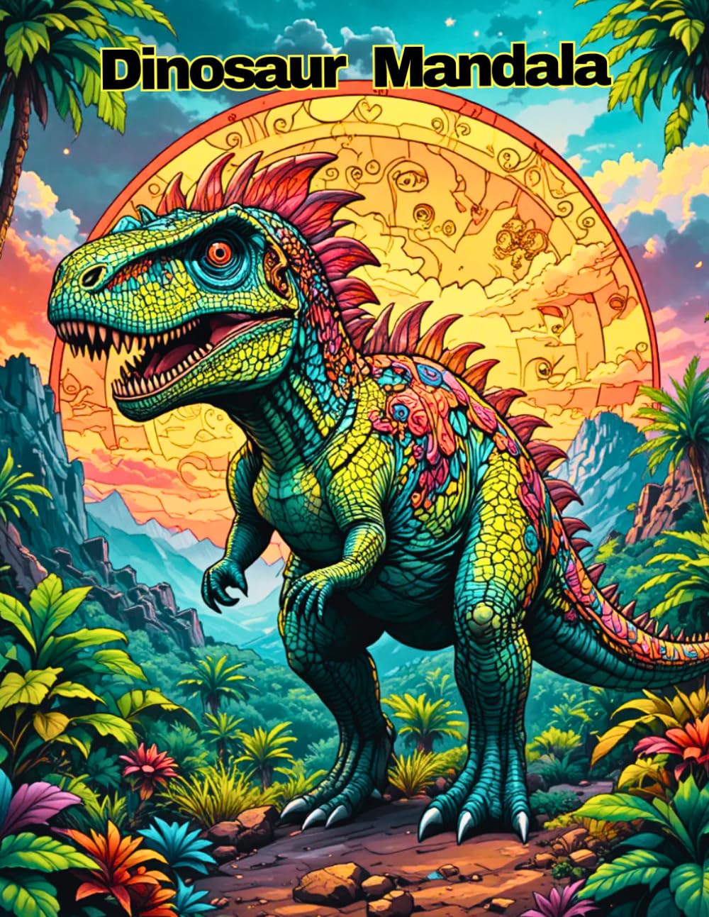 Prehistoric Mandalas: An Adult Coloring Book Featuring Intricate Dinosaur Designs for Stress Relief and Relaxation