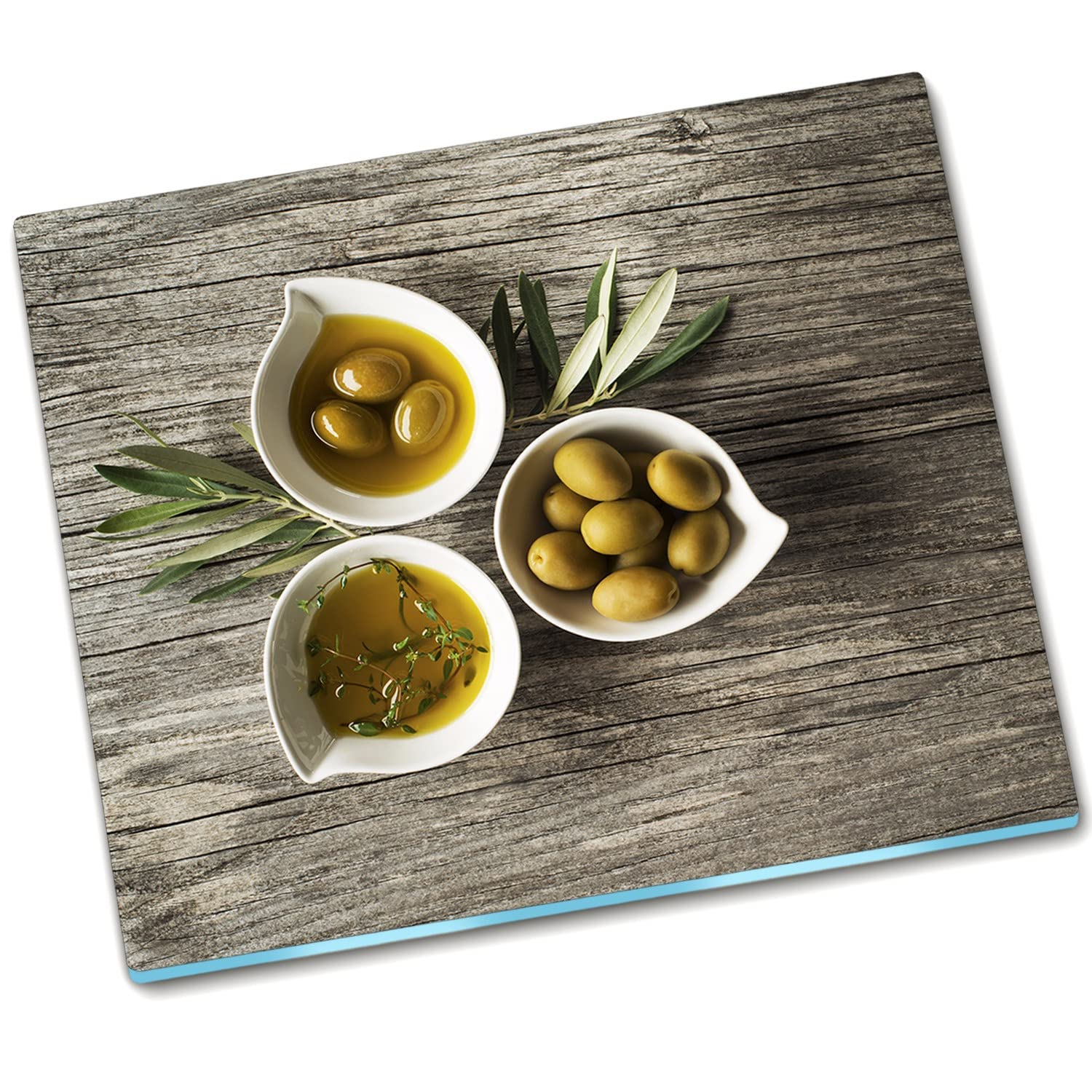 Planche en verre Décormat huile d'olive pour sublimer vos apéritifs