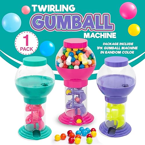 Miniatura 3 de Playbees Máquina de chicles giratoria, dispensador de dulces de 10 pulgadas para niños, perfecto para fiestas de cumpleaños, temas de Candyland y