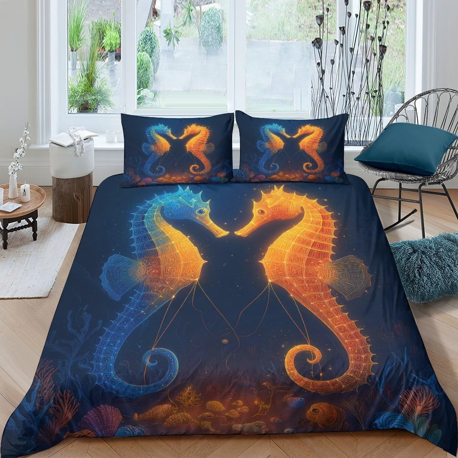 Ctjqhvkz Style-5 3D Printed Fire Dragon Fitted Sheet Microfiber Soft Breathable Blue Dragon Mattress Cover For Bedroom Dorm Decor Single（135X200cm）
