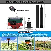 Vista 9 de Luces de alarma de seguridad con sensor solar para exteriores, detector de movimiento de 360°, luz estroboscópica intermitente, lámpara de Rojo 1