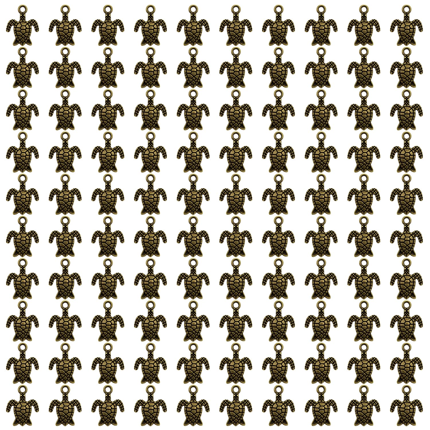 Shapenty Metal Sea Turtle Pendant Charms Beads Bulk for Earring Bracelet Necklace Keychain Jewelry Making Craft Project Ocean