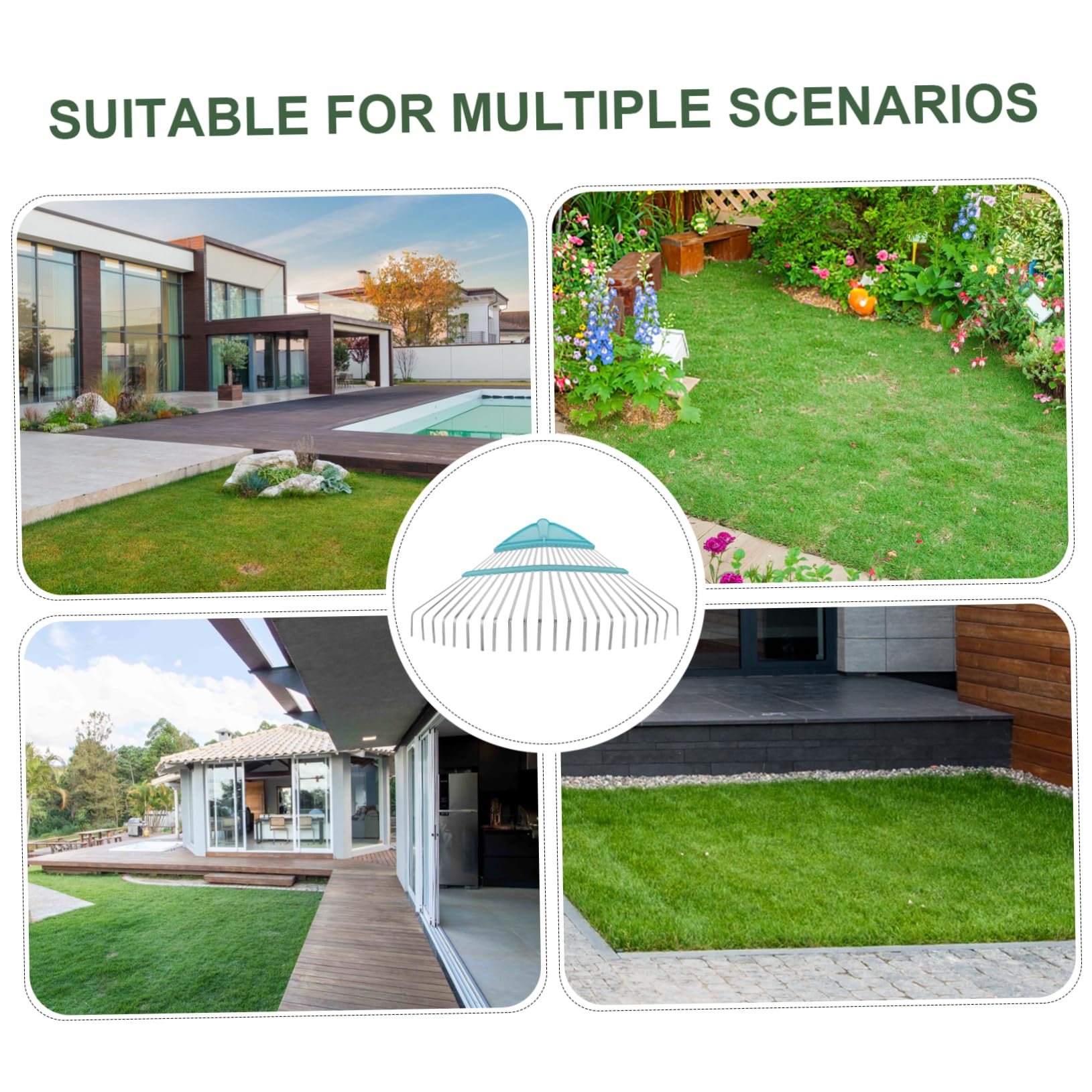 TOYANDONA Gartenrechen Mit Kunststoffkopf Zähne Für Fegen Von Laub Und Gras Robustes Gartengerät Für Effektive Gartenarbeit Und Müheloses Entfernen Von Blättern
