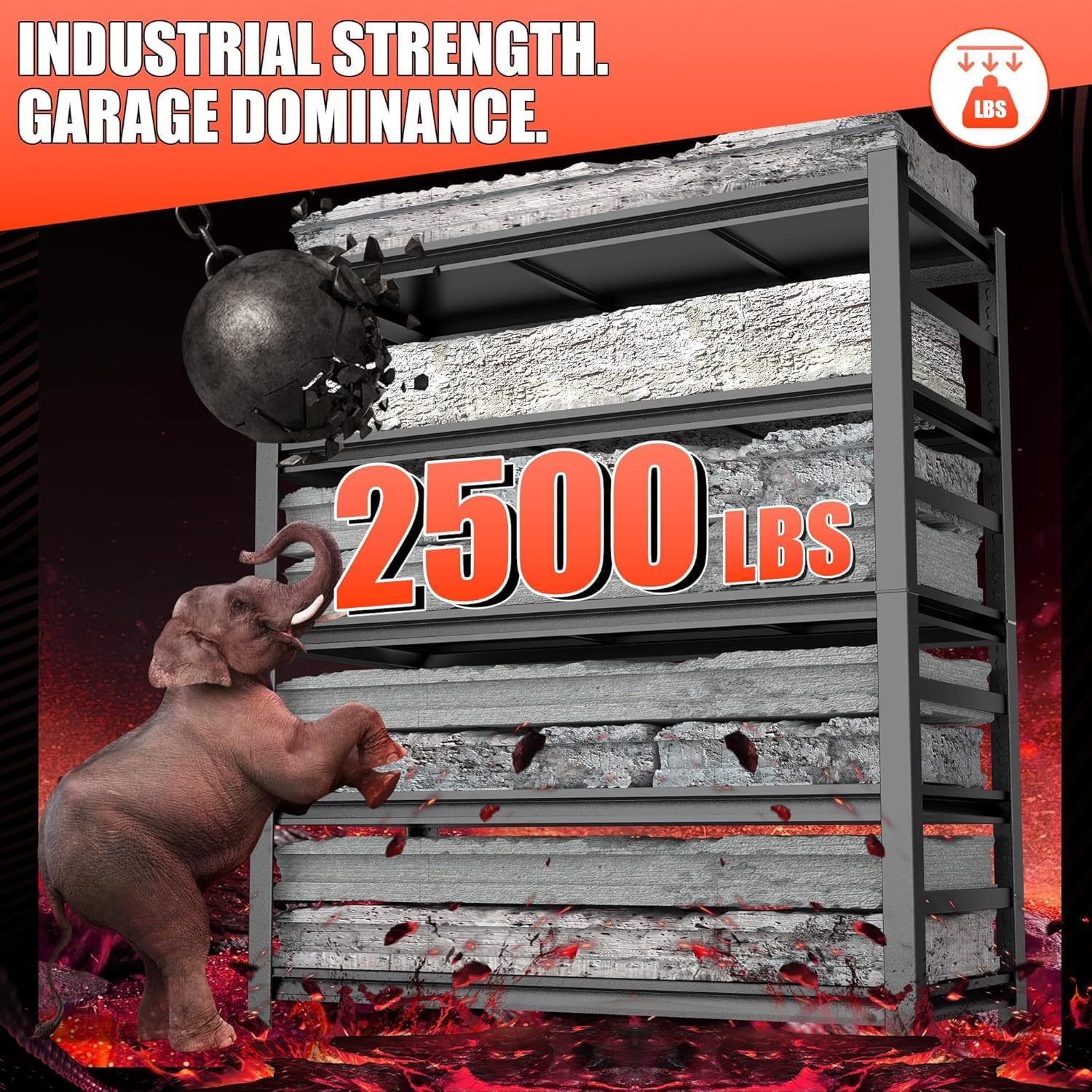 20" D x 40" W Garage Shelving Unit Rustproof 3500 lbs 82" H Tall Heavy Duty Storage Shelves Easy Assembly 6-Tier Adjustable Metal Steel Utility Shelf Rack for Tools, Basement, Warehouse