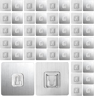 Adhesive Wall Hooks Wall Hooks Adhesive Sticky Wall Hooks Double-Sided Adhesive Wall Hooks Hanger for Bathroom, Living Room Kitchen Hanging