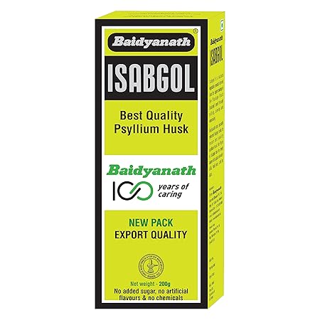 Baidyanath Isabgol - Psyllium Husk Powder - 200gm | Effectively Relieves Constipation | Fibre Supplement For Digestion